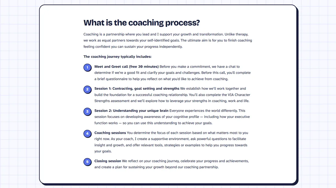 Coaching process, after: the redesign
