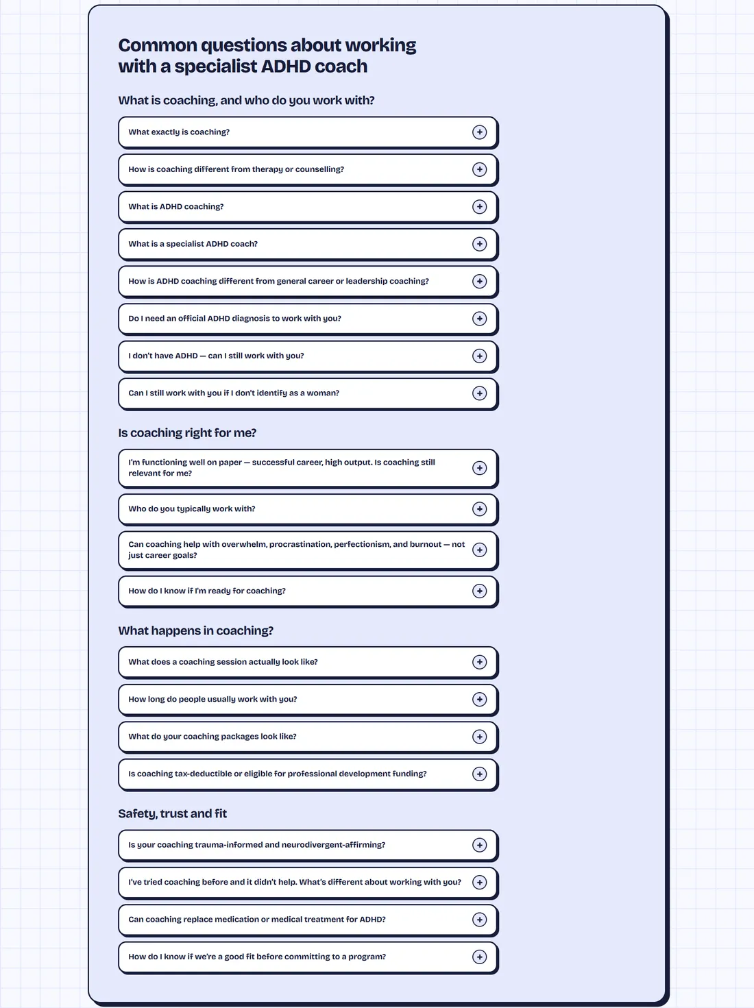 FAQ, after: the redesign