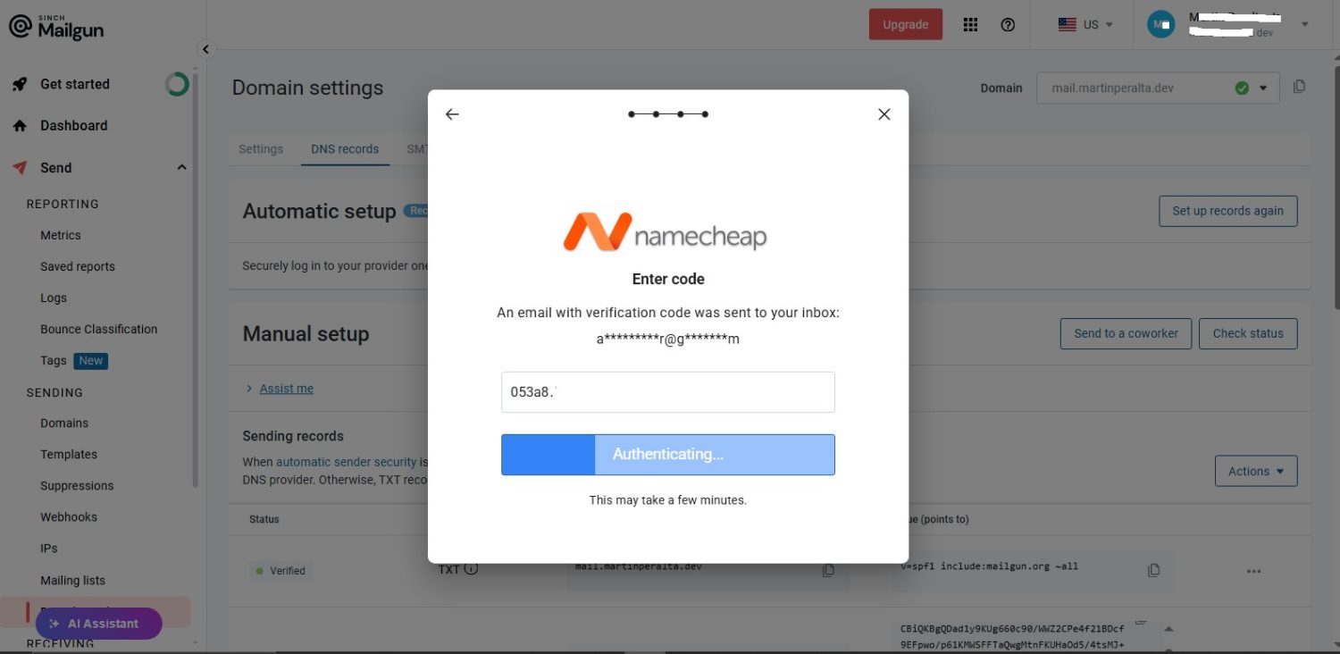 dns-smtp-configuration screenshot 2