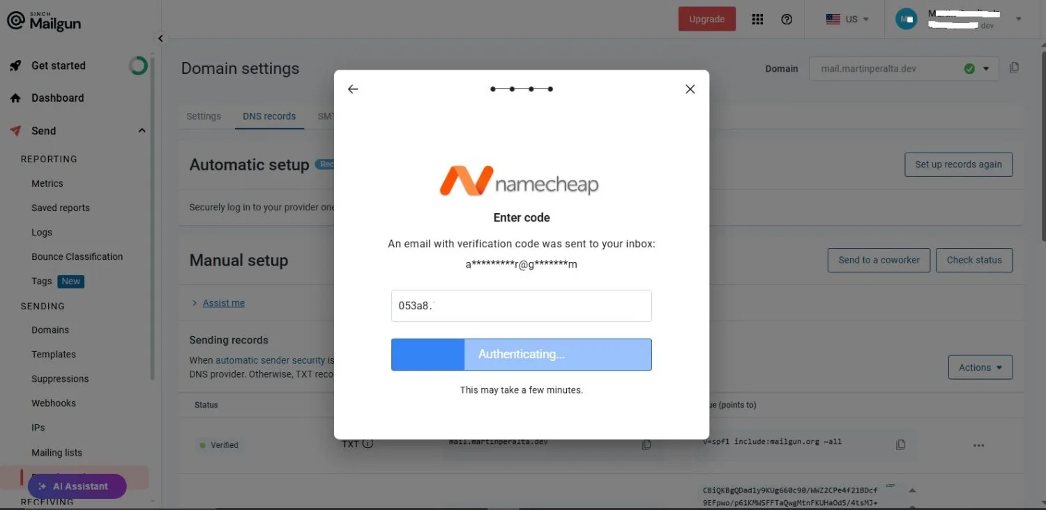 dns-smtp-configuration screenshot 2