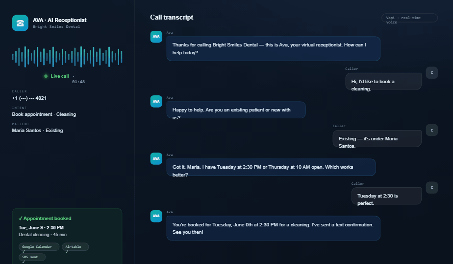 vapi-ai-receptionist screenshot 2