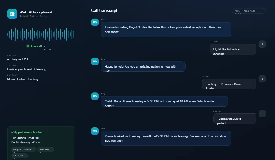 vapi-ai-receptionist screenshot 2